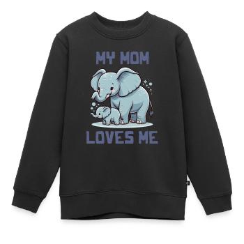 My Mom Loves Me - Baby Sayings - Meine Mutter lieb - Kinder Premium Organic Sweatshirt - Schwarz - Vorne - AI Model Kid Female (0cm)