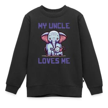 My Uncle Loves Me - Baby Sayings - Mein Onkel lieb - Kinder Premium Organic Sweatshirt - Schwarz - Vorne - AI Model Kid Female (0cm)