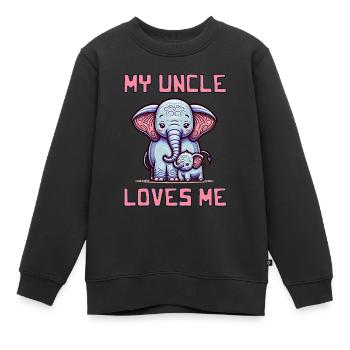 My Uncle Loves Me - Baby Sayings - Mein Onkel lieb - Kinder Premium Organic Sweatshirt - Schwarz - Vorne - AI Model Kid Female (0cm)