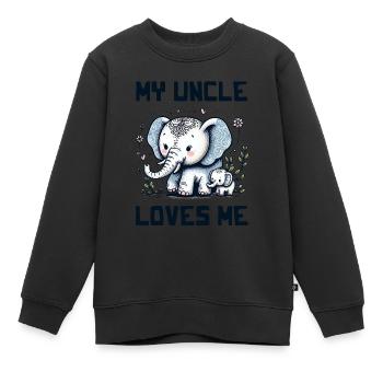 My Uncle Loves Me - Baby Sayings - Mein Onkel lieb - Kinder Premium Organic Sweatshirt - Schwarz - Vorne - AI Model Kid Female (0cm)