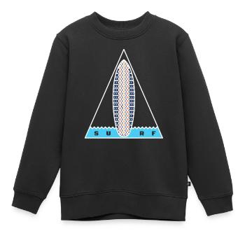 Surf-Dreieck (weiße Umrandung) - Kinder Premium Organic Sweatshirt - Schwarz - Vorne - AI Model Kid Female (0cm)