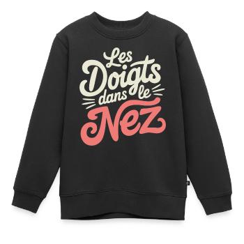 Les doigts dans le nez - Sweat Premium enfant bio - noir - Devant - AI Model Kid Female (0cm)