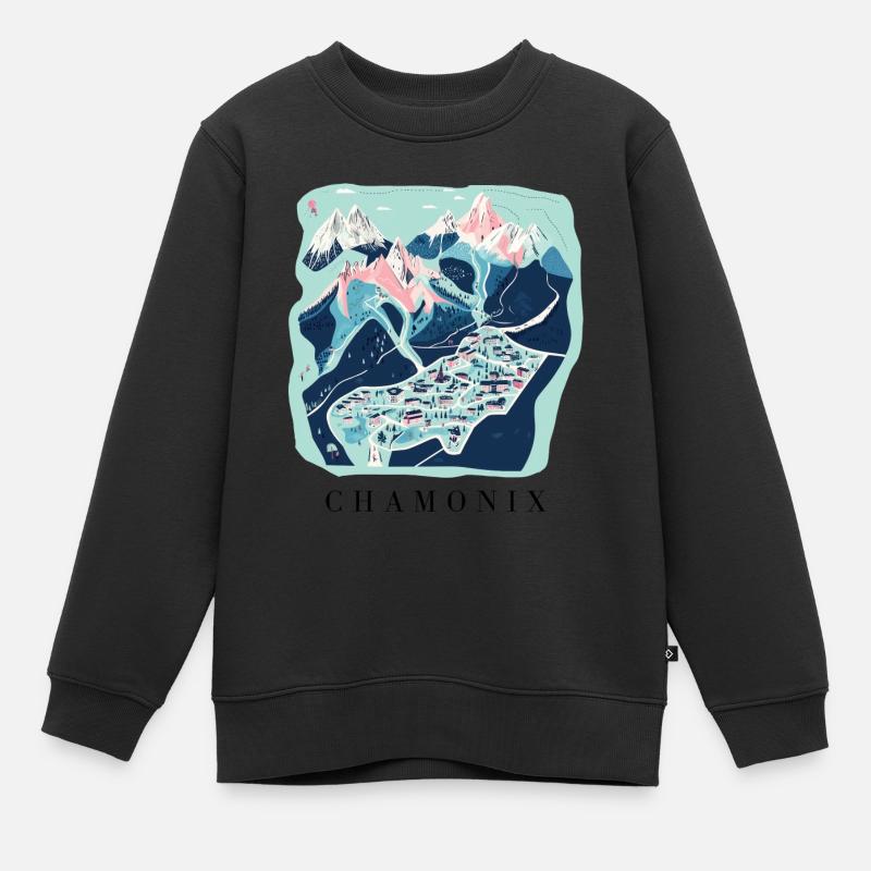Chamonix - Sweat Premium enfant bio - noir