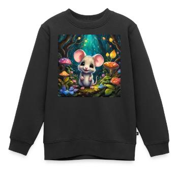Une mignonne petite souris - Sweat Premium enfant bio - noir - Devant - AI Model Kid Female (0cm)