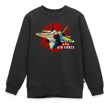 AIR FORCE - Kinder Premium Organic Sweatshirt - Schwarz - Vorne - AI Model Kid Female (0cm)