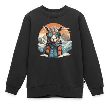 Coolness in den Bergen mit Skibrille - Kinder Premium Organic Sweatshirt - Schwarz - Vorne - AI Model Kid Female (0cm)