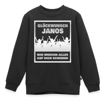 Janos als Kollege - Kinder Premium Organic Sweatshirt - Schwarz - Vorne - AI Model Kid Female (0cm)