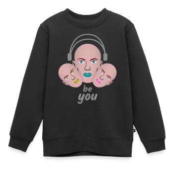 Be You Kissing Mouth Casque Cadeau - Sweat Premium enfant bio - noir - Devant - AI Model Kid Female (0cm)
