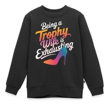 Frau Ehefrau Partnerin Familie Verheiratet - Kinder Premium Organic Sweatshirt - Schwarz - Vorne - AI Model Kid Female (0cm)