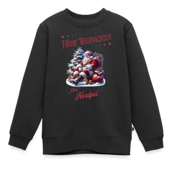 Frohe Weihnachten Aber mit Stil direkt vom Nordpol - Kinder Premium Organic Sweatshirt - Schwarz - Vorne - AI Model Kid Female (0cm)