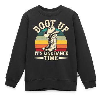 Step für Step im Cowboy-Look - Kinder Premium Organic Sweatshirt - Schwarz - Vorne - AI Model Kid Female (0cm)