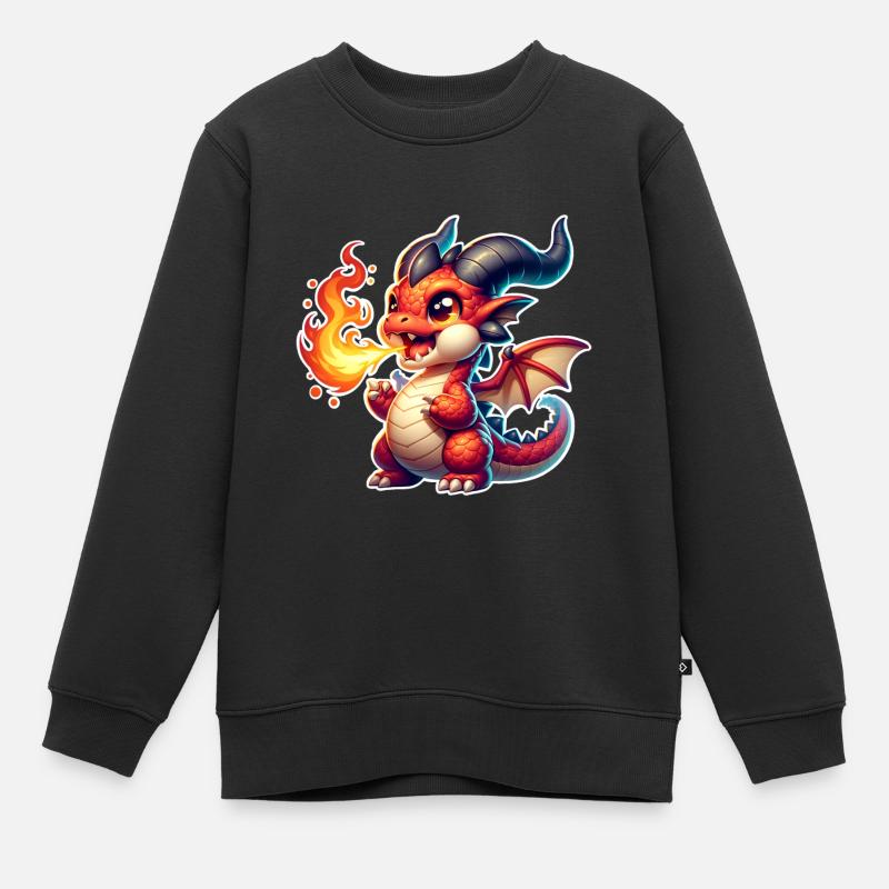 Dragon - Sweat Premium enfant bio - noir