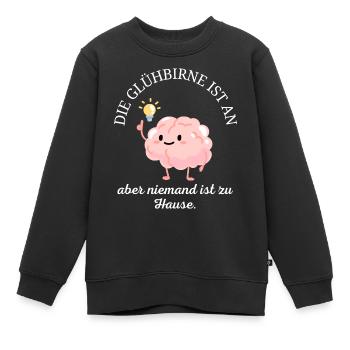 Dummer Spruch Dumm gelaufen, wie immer Gehirn - Kinder Premium Organic Sweatshirt - Schwarz - Vorne - AI Model Kid Female (0cm)