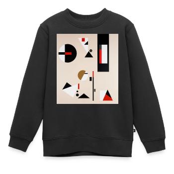 Composition géométrique abstraite - Sweat Premium enfant bio - noir - Devant - AI Model Kid Female (0cm)