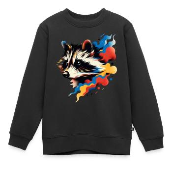 Sky Raccoon - Kinder Premium Organic Sweatshirt - Schwarz - Vorne - AI Model Kid Female (0cm)