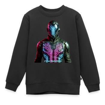 Cyber-rébellion - Fantôme numérique - Sweat Premium enfant bio - noir - Devant - AI Model Kid Female (0cm)