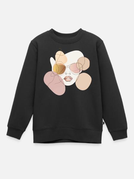 Femme minimaliste avec des lunettes de soleil - Sweat Premium enfant bio - noir