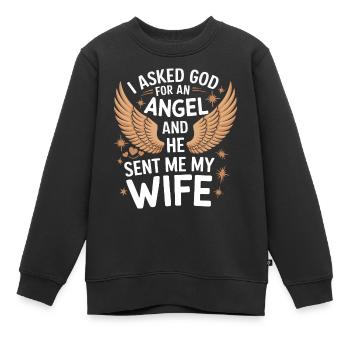 Frau Ehefrau Partnerin Familie Verheiratet - Kinder Premium Organic Sweatshirt - Schwarz - Vorne - AI Model Kid Female (0cm)
