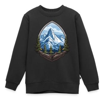 Eisberge Mountains Bergsteigen - Kinder Premium Organic Sweatshirt - Schwarz - Vorne - AI Model Kid Female (0cm)
