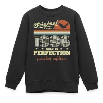 Original 1986 Geburtstagsgeschenk 1986 Retro 1986 - Kinder Premium Organic Sweatshirt - Schwarz - Vorne - AI Model Kid Female (0cm)