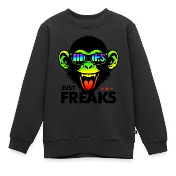 Just Freaks Monkey Affe Sport Team - Just Freaks ® - Kinder Premium Organic Sweatshirt - Schwarz - Vorne - AI Model Kid Female (0cm)