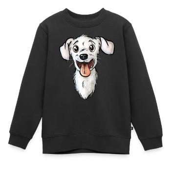 Jack Russell - Sweat Premium enfant bio - noir - Devant - AI Model Kid Female (0cm)