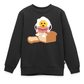 Ei (Brot & Zeitung) - Kinder Premium Organic Sweatshirt - Schwarz - Vorne - AI Model Kid Female (0cm)