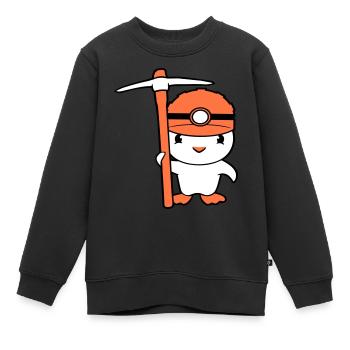 Ente Bergmann Spitzhacke Helm Lampe Minenarbeiter - Kinder Premium Organic Sweatshirt - Schwarz - Vorne - AI Model Kid Female (0cm)