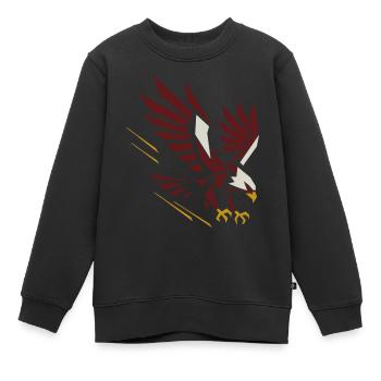 Geometrischer Adler im Angriff - Kinder Premium Organic Sweatshirt - Schwarz - Vorne - AI Model Kid Female (0cm)