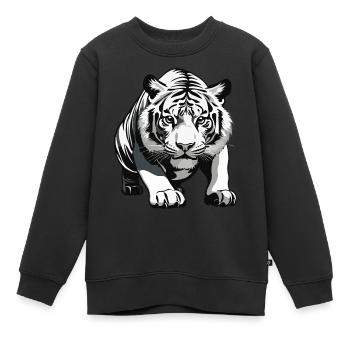 Tigre - Design animalier - Sweat Premium enfant bio - noir - Devant - AI Model Kid Female (0cm)