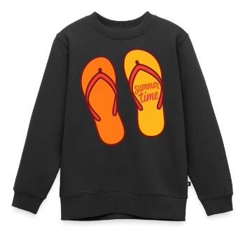 Sommerzeit - Kinder Premium Organic Sweatshirt - Schwarz - Vorne - AI Model Kid Female (0cm)