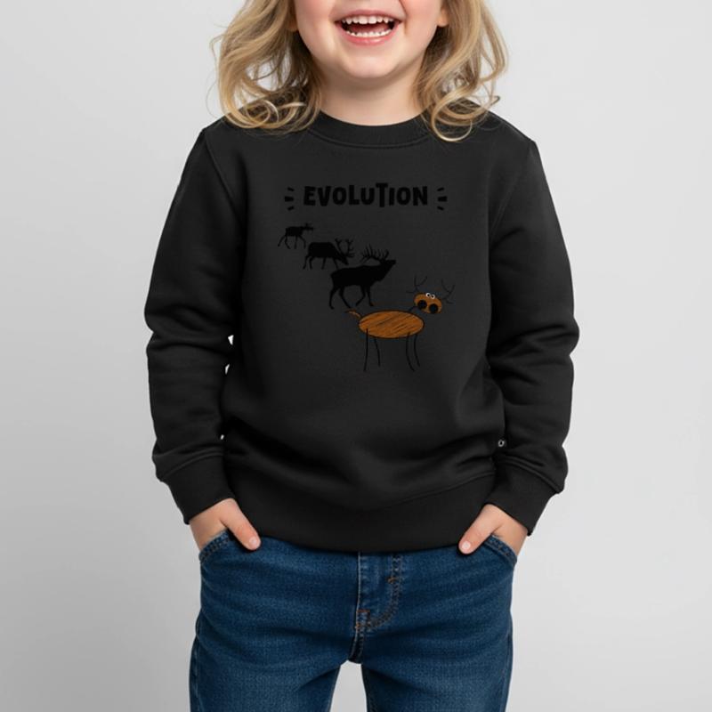 Deer Evolution – Funny Stages of Evolution. Kids Premium Organic Sweatshirt