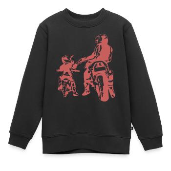 Crâne de hors-la-loi Gangs d’autoroutes Mort de motard - Sweat Premium enfant bio - noir - Devant - AI Model Kid Female (0cm)
