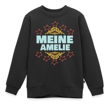 Maedchen Amelie - Kinder Premium Organic Sweatshirt - Schwarz - Vorne - AI Model Kid Female (0cm)