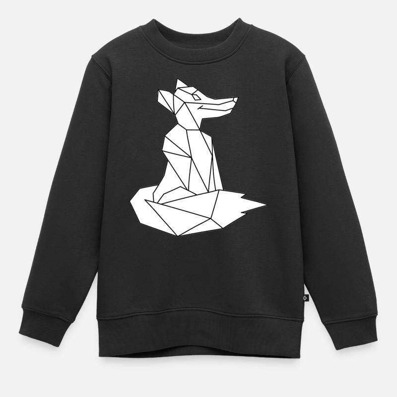 Geometrischer Fuchs - Kinder Premium Organic Sweatshirt - Schwarz