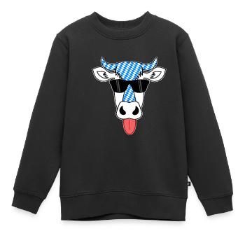 Vache Bavaroise fraîche - Sweat Premium enfant bio - noir - Devant - AI Model Kid Female (0cm)