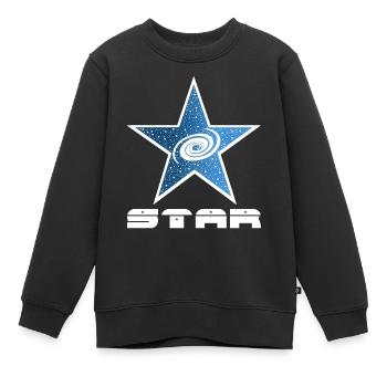 étoile et galaxie - Sweat Premium enfant bio - noir - Devant - AI Model Kid Female (0cm)