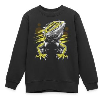 Tête de dragon dragon barbu lézard - Sweat Premium enfant bio - noir - Devant - AI Model Kid Female (0cm)