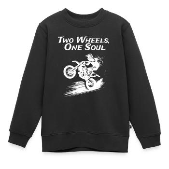 Deux roues, une âme - Sweat Premium enfant bio - noir - Devant - AI Model Kid Female (0cm)