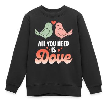 Wortspiel Vogeltaube Humor - Kinder Premium Organic Sweatshirt - Schwarz - Vorne - AI Model Kid Female (0cm)