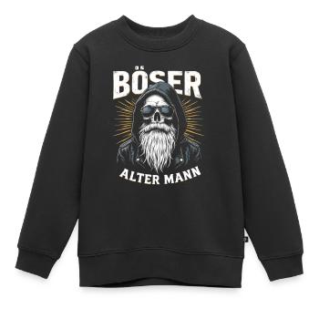 Sweat à capuche en forme de crâne de vieil homme dégoûtant - Sweat Premium enfant bio - noir - Devant - AI Model Kid Female (0cm)