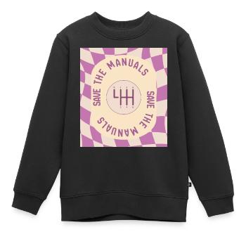 Save The Manuals Design für Petrolheads - Lila - Kinder Premium Organic Sweatshirt - Schwarz - Vorne - AI Model Kid Female (0cm)