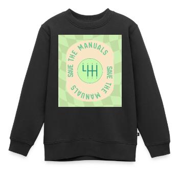 Save The Manuals Design für Petrolheads - grün - Kinder Premium Organic Sweatshirt - Schwarz - Vorne - AI Model Kid Female (0cm)