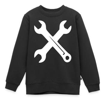 Clés croisées - Sweat Premium enfant bio - noir - Devant - AI Model Kid Female (0cm)