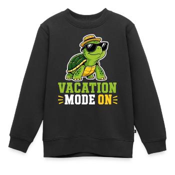 Vacation Mode On Turtle Summer Vacation Holidays - Kids Premium Organic Sweatshirt - black - Front - AI Model Kid Female (0cm)