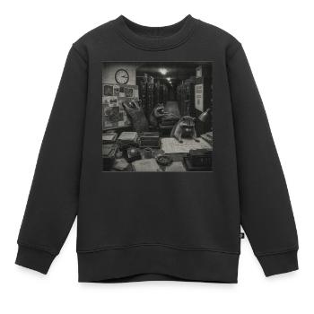 Animal Crime Low-Fi Waschbär Retro Noir Krimi Fans - Kinder Premium Organic Sweatshirt - Schwarz - Vorne - AI Model Kid Female (0cm)