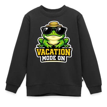 Mode Noix Grenouille Autocollant Coussin décoratif - Sweat Premium enfant bio - noir - Devant - AI Model Kid Female (0cm)