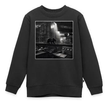 Bär Industrie Lost Place Retro Fabrik Animal Crime - Kinder Premium Organic Sweatshirt - Schwarz - Vorne - AI Model Kid Female (0cm)