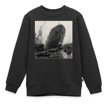 Robbe Shipyard Photo vintage Crime animalier - Sweat Premium enfant bio - noir - Devant - AI Model Kid Female (0cm)