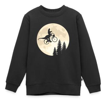 Dino Bicycle Moon Vintage - Sweat Premium enfant bio - noir - Devant - AI Model Kid Female (0cm)